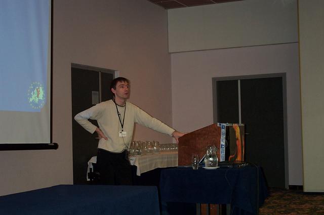 Guido welcoming everybody to EuroBSDcon 2002