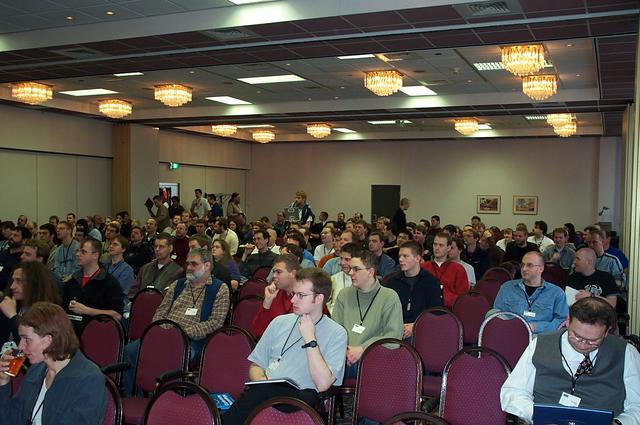 Lots of people waiting for the keynote